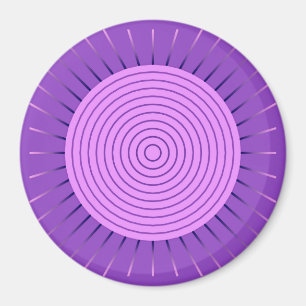 Modern Geometric Sunburst - Amethyst Purple Magnet