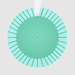 Modern Geometric Sunburst - Aqua and Seafoam Green Ornament