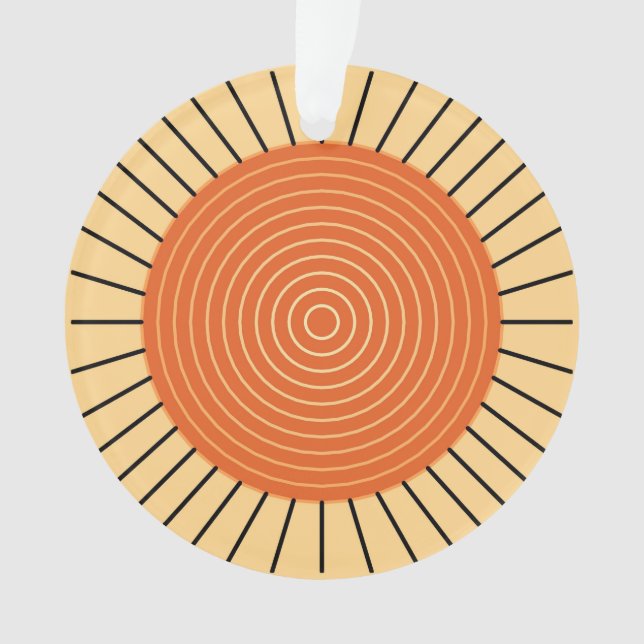Modern Geometric Sunburst - Mandarin Orange Ornament (Front)