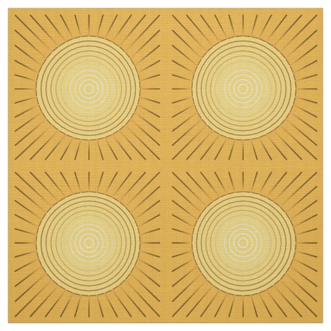 Modern Geometric Sunburst - Mustard Gold / Yellow Fabric (Swatch)