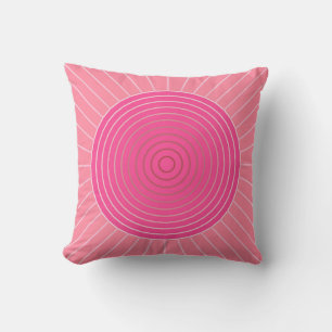 Modern Geometric Sunburst - Shades of Coral Pink Cushion