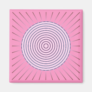 Modern Geometric Sunburst - Shades of Pink Magnet