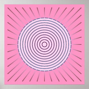 Modern Geometric Sunburst - Shades of Pink Poster