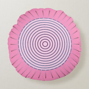 Modern Geometric Sunburst - Shades of Pink Round Cushion