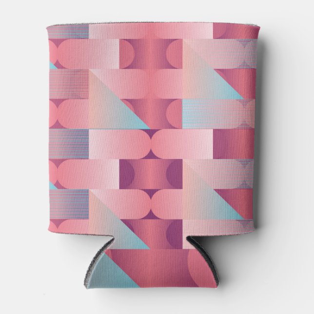 Modern Geometric Surface Pattern Can Cooler (Front)