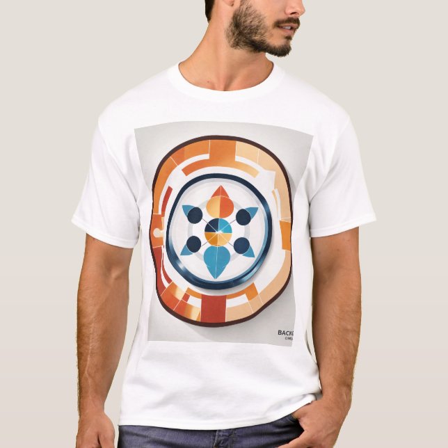 Modern Geometric Tech Circle Logo design. T-Shirt (Front)