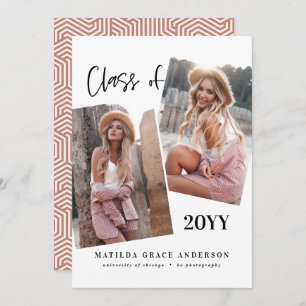 Modern geometric terracotta photo graduation party