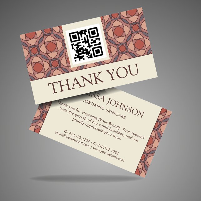 Modern Geometric Thank You Card Marsala (Creator Uploaded)
