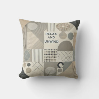 Modern Geometric Throw Pillow - Relax and Unwind