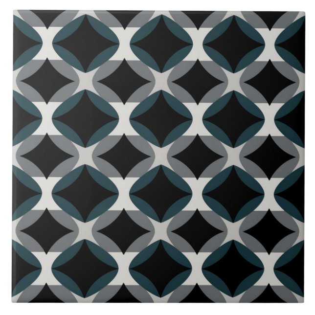 Modern Geometric Tile – Black and Grey Pattern (Front)