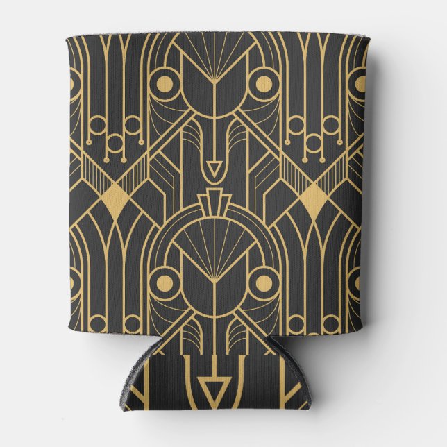 Modern Geometric Tiles Art Deco Can Cooler (Front)