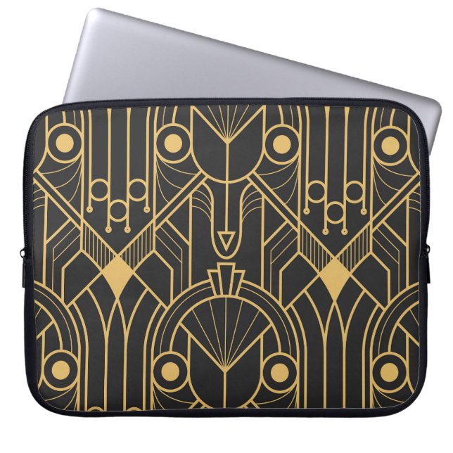 Modern Geometric Tiles Art Deco Laptop Sleeve (Front)