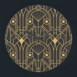 Modern Geometric Tiles Art Deco Large Clock<br><div class="desc">Vintage modern geometric tiles pattern. Abstract art deco seamless luxury background.
Vintage meets modern in geometric luxury. Art Deco dreams realised.
Modern geometric tiles,  abstract luxury. Vintage art deco touch.
deco,  background,  pattern,  abstract,  illustration,  texture,  decor,  fashion,  vintage,  gold,  white,  retro,  line,  seamless,  geometric,  luxury,  fabric,  ornament,  modern,  shape</div>