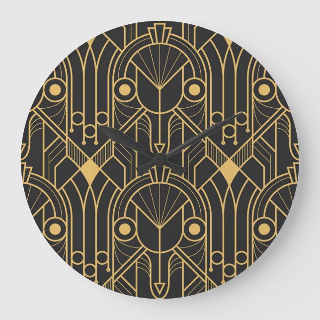 Modern Geometric Tiles Art Deco Large Clock (Front)