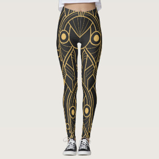 Modern Geometric Tiles Art Deco Leggings
