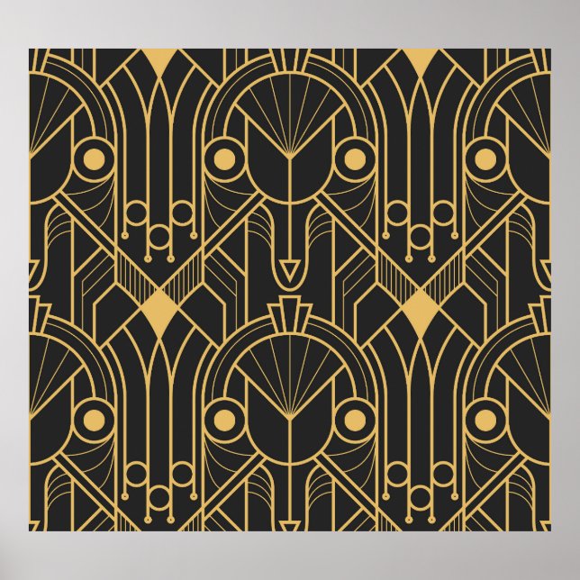 Modern Geometric Tiles Art Deco Poster (Front)