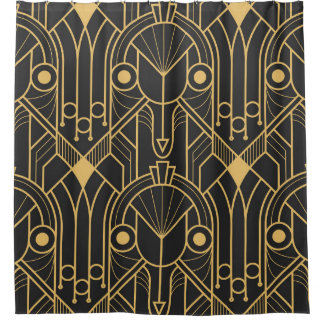Modern Geometric Tiles Art Deco Shower Curtain