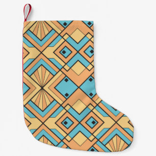 modern geometric tiles pattern. Abstract art deco  Small Christmas Stocking