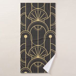 Modern geometric tiles pattern bath towel