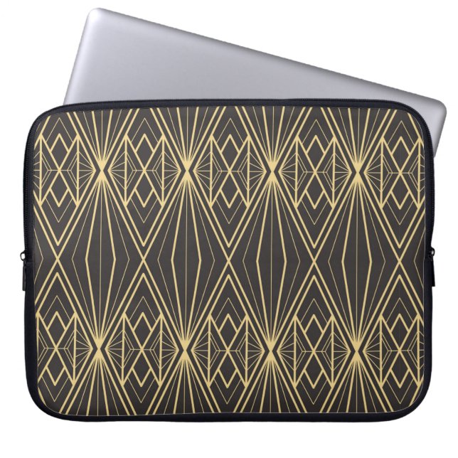 Modern geometric tiles pattern laptop sleeve (Front)