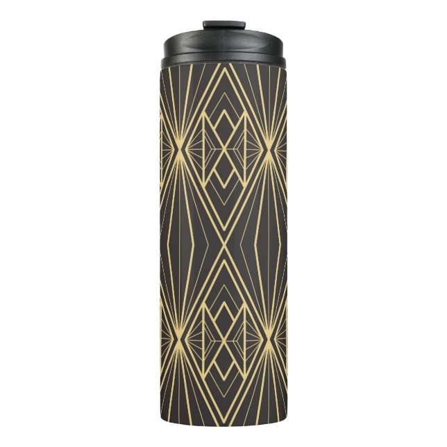 Modern geometric tiles pattern thermal tumbler (Front)