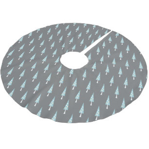 Modern Geometric Trees Pattern Brushed Polyester Tree Skirt