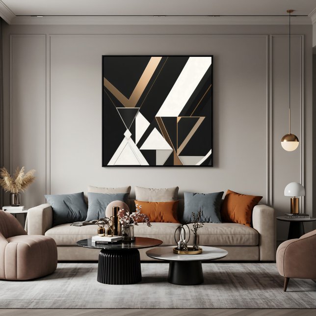 Modern Geometric Triangles Art Deco Poster (Creator Uploaded)