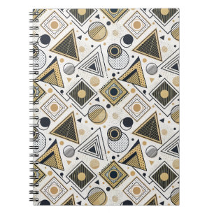 Modern Geometric Triangles & Circles Pattern Art Notebook