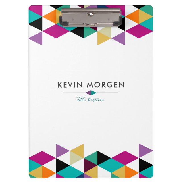 Modern Geometric Triangles Composition Clipboard (Front)