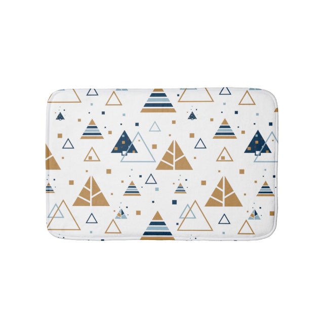 Modern Geometric Triangles Pattern 2 Bath Mat (Front)