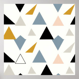 Modern Geometric Triangles Pattern Poster