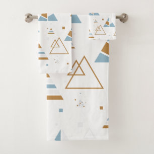Modern geometric triangles seamless pattern bath towel set