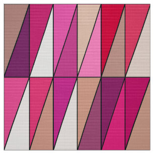 Modern Geometric Triangles, Violet, Pink and Beige Fabric