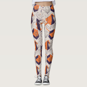 Modern Geometric Tulip Line Art Pattern (5) Leggings