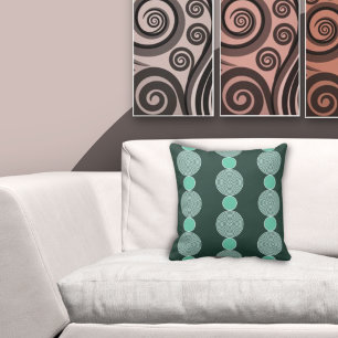 Modern Geometric Turquoise Circle Pattern  Cushion