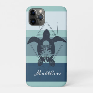 Modern Geometric Turtle Personalised iPhone 11 Pro Case