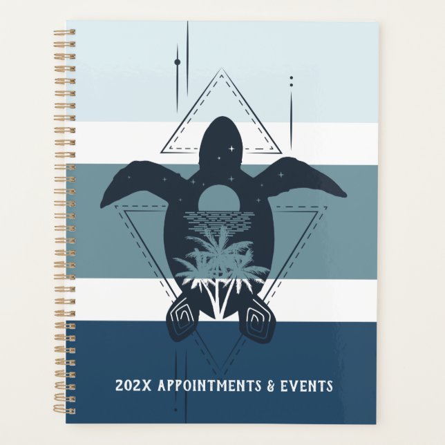 Modern Geometric Turtle Personalised   Planner (Front)