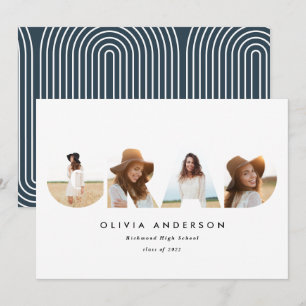 Modern geometric typography multi photo graduation