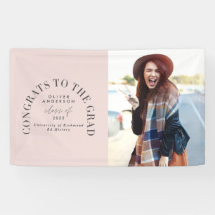 Modern geometric typography photo arch graduation  banner