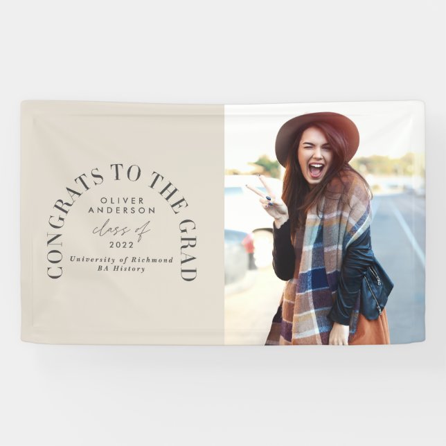 Modern geometric typography photo arch graduation  banner (Horizontal)