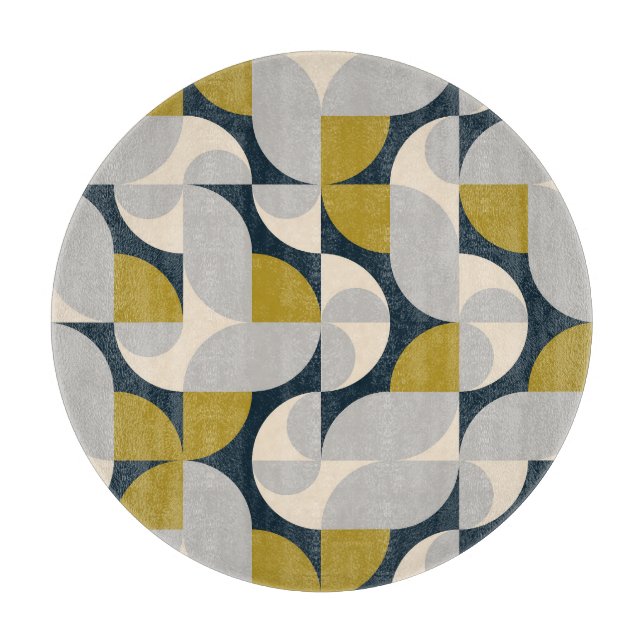 Modern Geometric Vintage Retro Background Cutting Board (Front)