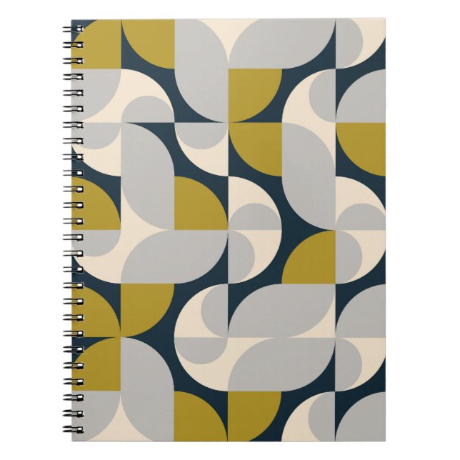 Modern Geometric Vintage Retro Background Notebook (Front)