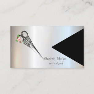Modern Geometric Vintage Scissors Business Card