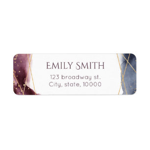 Modern Geometric Watercolor return address Label