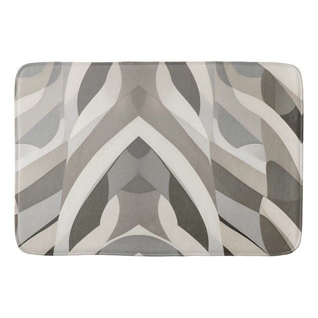 Modern Geometric Wave Patterned  Bath Mat (Front)