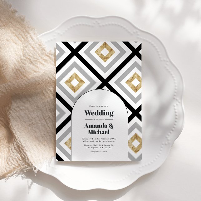 Modern Geometric Wedding Invitation (Modern Geometric Wedding Invitation)