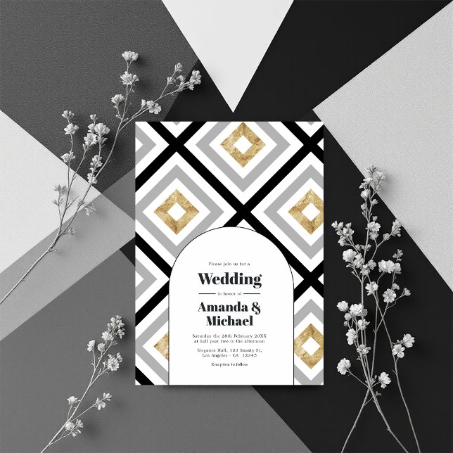 Modern Geometric Wedding Invitation (Modern Geometric Wedding Invitation)