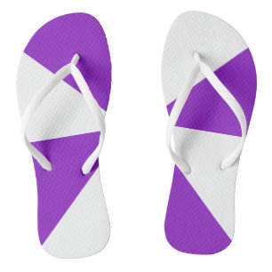 Modern Geometric White and Purple Pattern Thongs