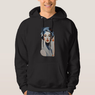 Modern Geometric Woman Art - Silhouette Home Decor Hoodie