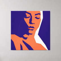 Modern Geometric Woman Portrait Art